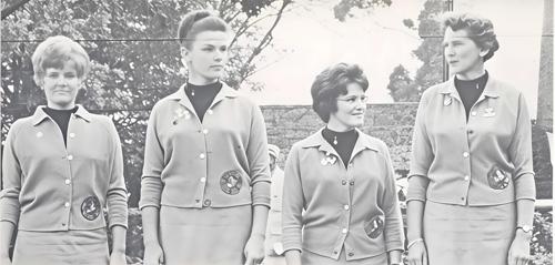 Miss Gayle Hitchens, Mrs. Gail Harvey Moore, Mrs. Marlene Stewart Streit, Miss Kay Helleur